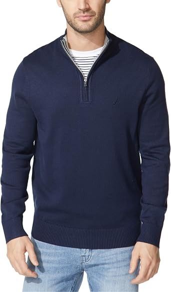 Nautica Men'S Navy Quarter-Zip Sweater image 1