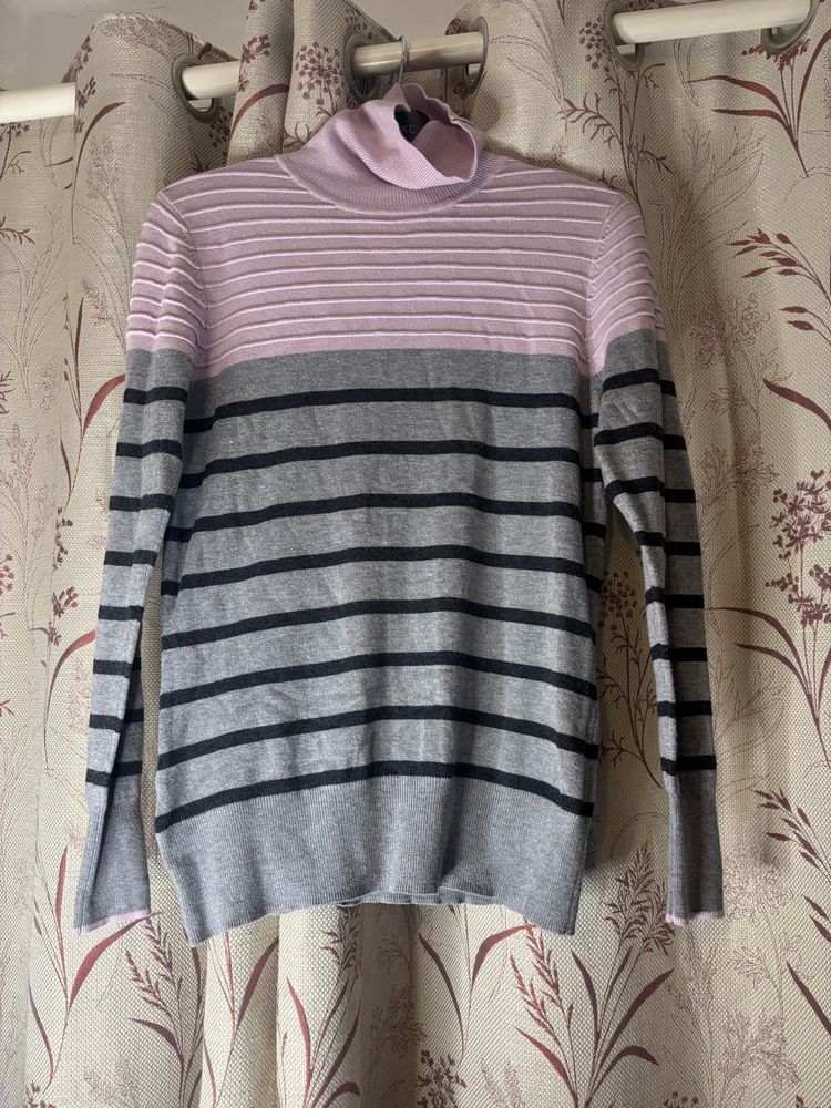 Austin Reed Striped Turtleneck Sweater