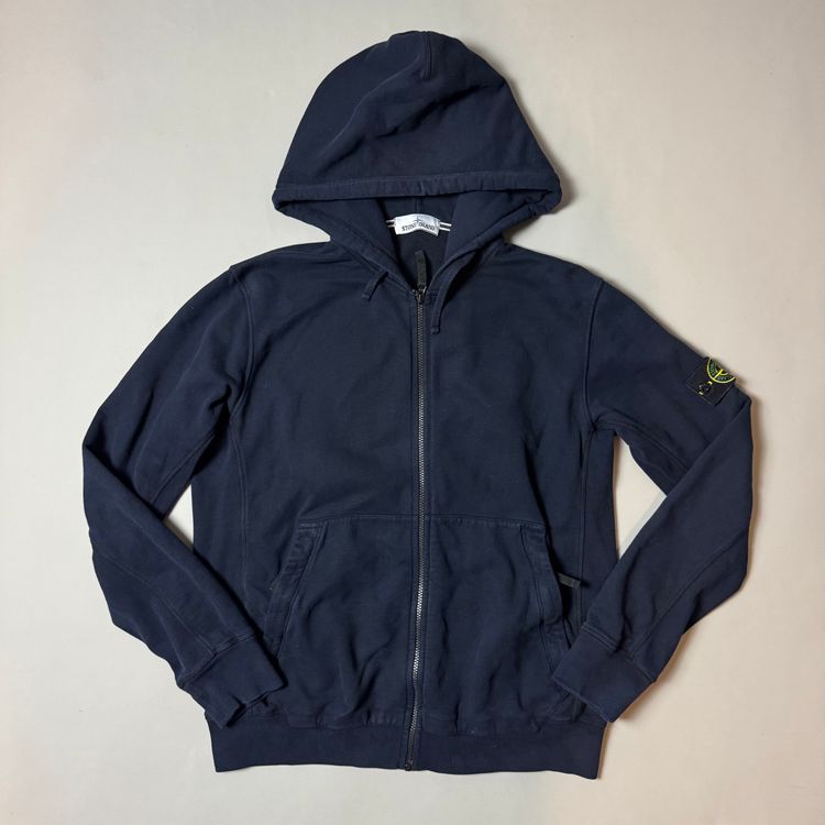 Stone Island Zip Up Navy Hoodie - XXL