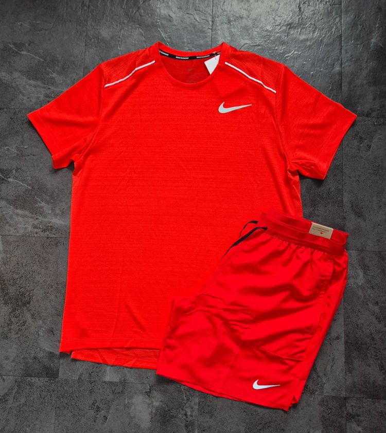 Nike Chili Red Sports T-Shirt And Shorts Set
