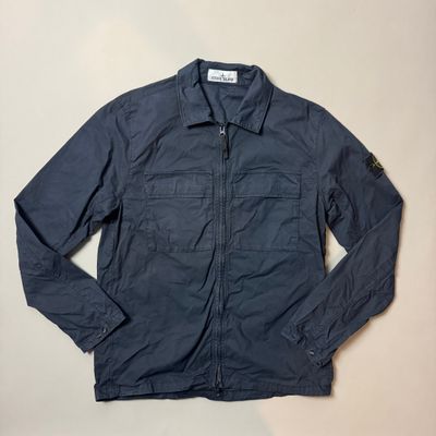 Stone Island Supima Cotton Twill Stretch-TC Navy Overshirt - Medium