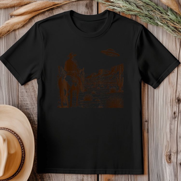 UFO Western T-Shirt - Alien Cowboy image 2