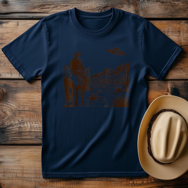 UFO Western T-Shirt - Alien Cowboy image 5