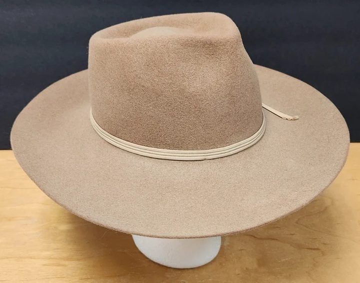 Beige Wide-Brim Fedora Hat imagen 2