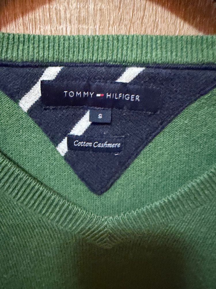 Tommy Hilfiger Green V-Neck Sweater image 2