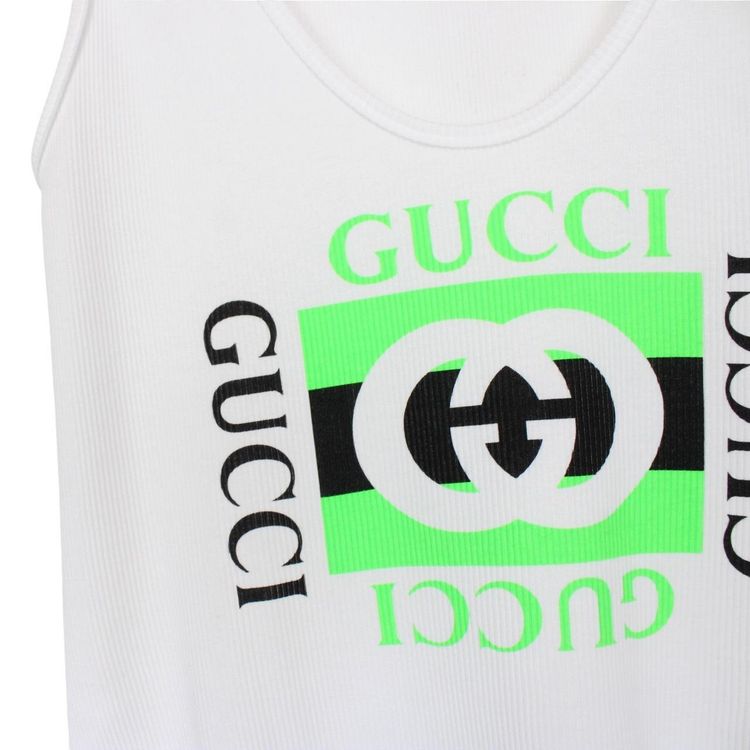 Gucci Logo Print Vest Tank Top Medium obraz 4