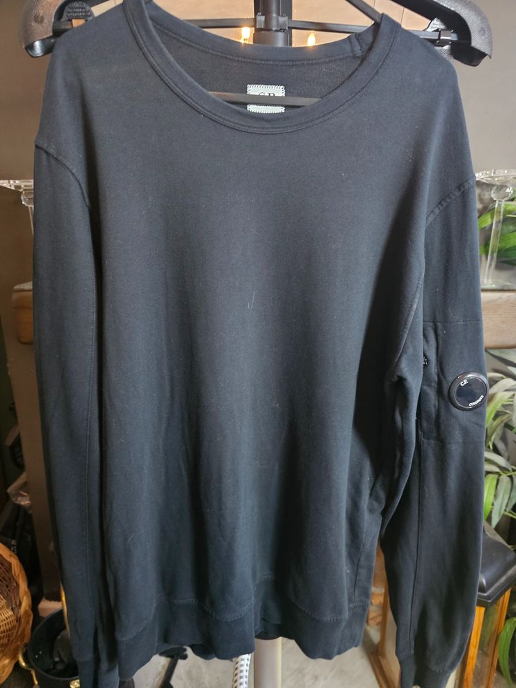 C.P. Company Black Diagonal Raised Fleece Sweatshirt RRP £215