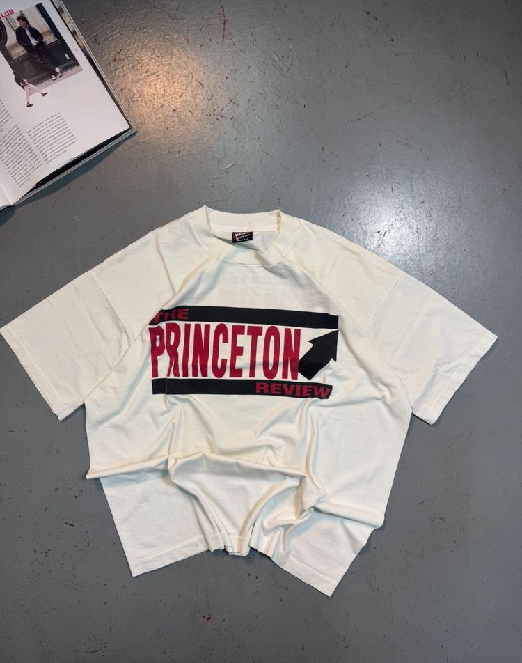 White T-Shirt With Princeton Review Print