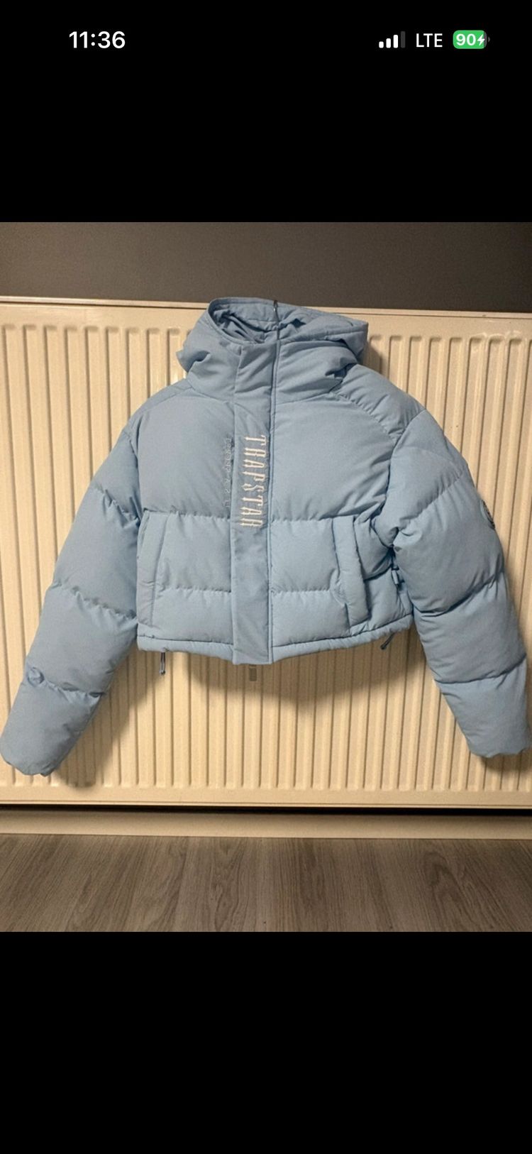 Trapstar Light Blue Cropped Puffer Jacket 2