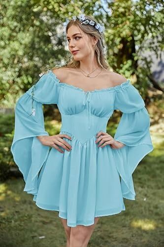 Immagine di Light Blue Off-Shoulder Dress 1