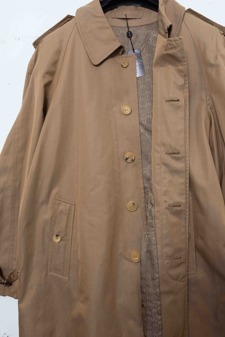 Gucci Vintage Monogram-Lined Cotton Gabardine Trench Coat imagen 15