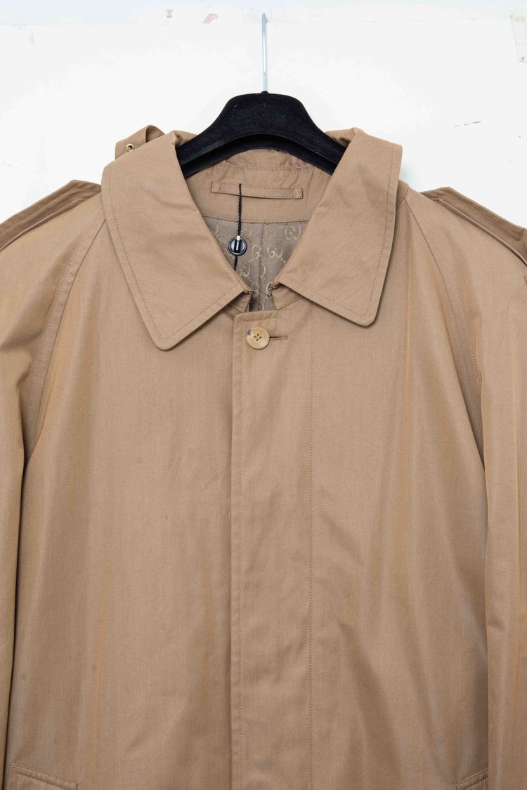 Gucci Vintage Monogram-Lined Cotton Gabardine Trench Coat imagen 11