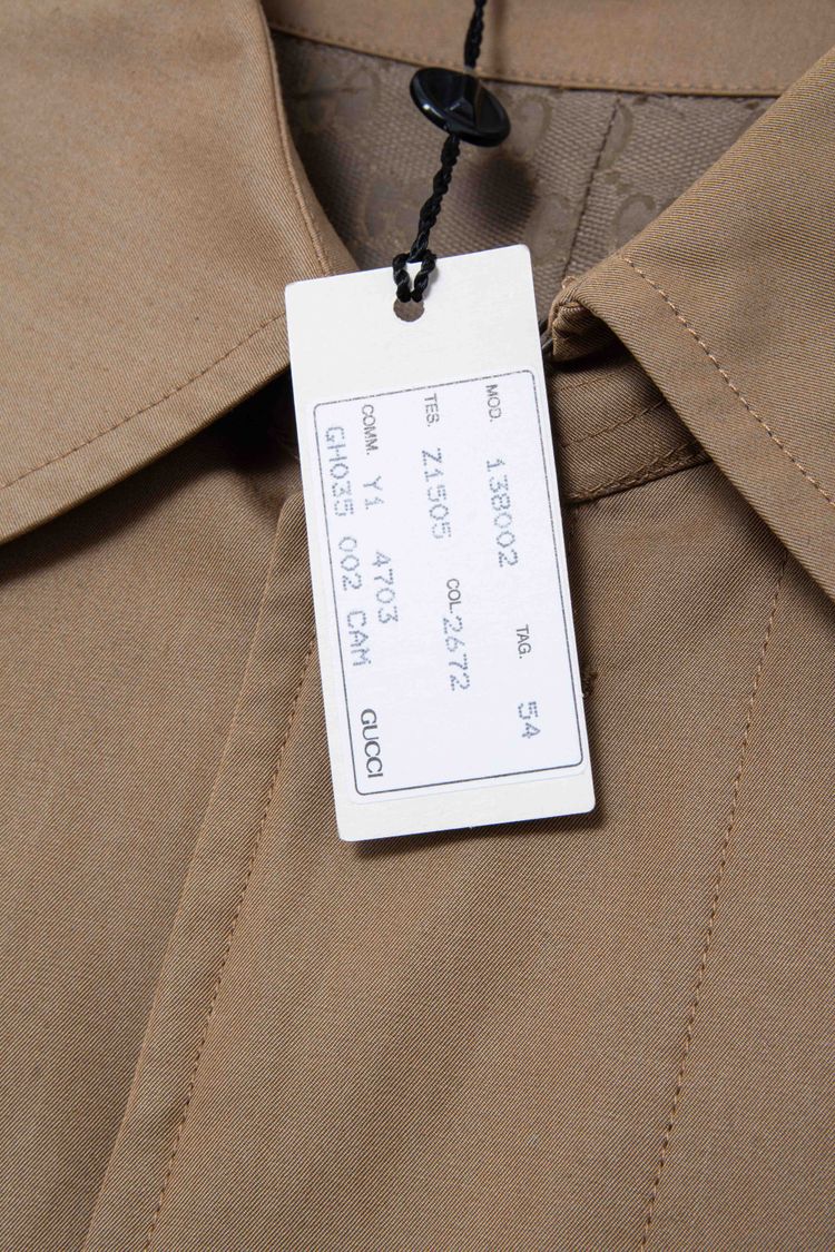 Gucci Vintage Monogram-Lined Cotton Gabardine Trench Coat imagen 4