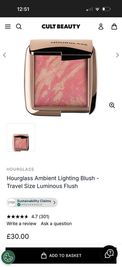 Hourglass Ambient Lighting Blush Travel Size Luminous Flush