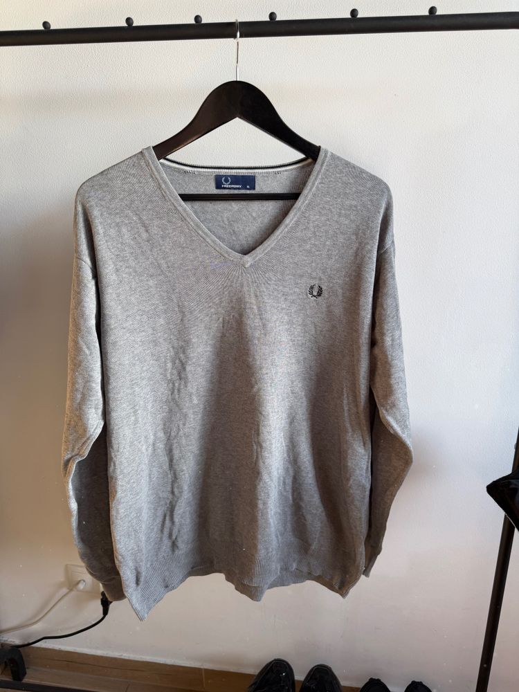 Fred Perry Fred Perry Grey V-Neck Sweater product image