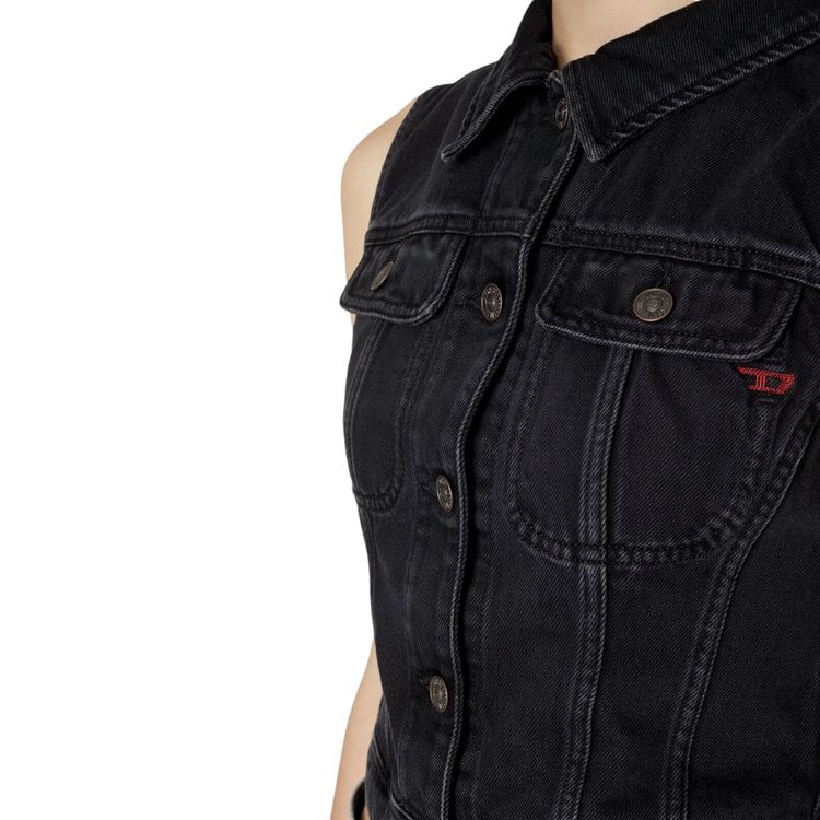 DIESEL DE-SLIMMY-SM Womens Denim Waistcoat Sleeveless Trucker Tops Vest Gilet 5