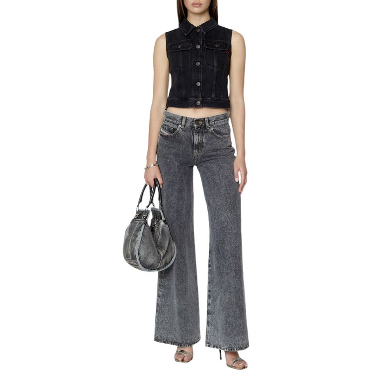 DIESEL DE-SLIMMY-SM Womens Denim Waistcoat Sleeveless Trucker Tops Vest Gilet 4