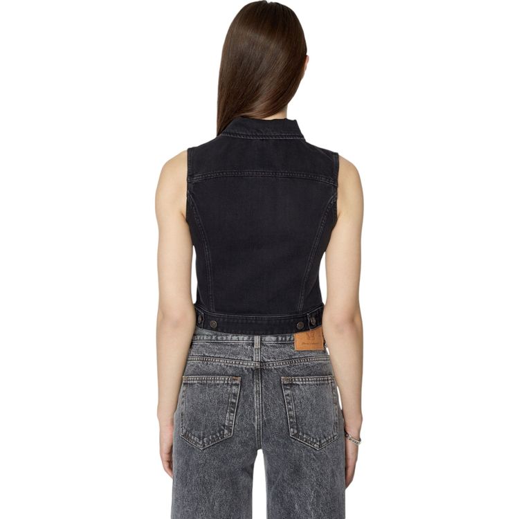 DIESEL DE-SLIMMY-SM Womens Denim Waistcoat Sleeveless Trucker Tops Vest Gilet 2