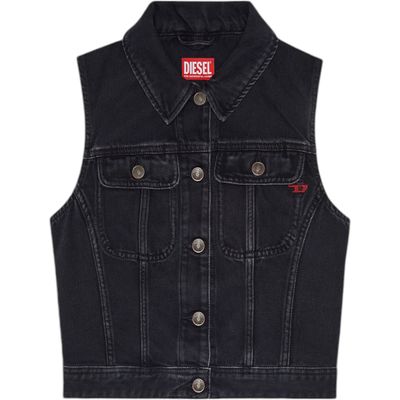 DIESEL DE-SLIMMY-SM Womens Denim Waistcoat Sleeveless Trucker Tops Vest Gilet 3
