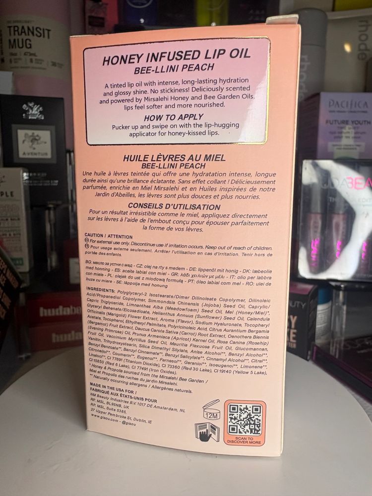 Honey Infused Lip Oil Bee-Llini Peach 2
