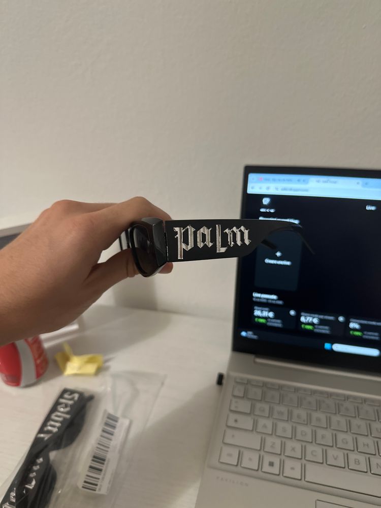 Palm Angels Black Rectangular Sunglasses