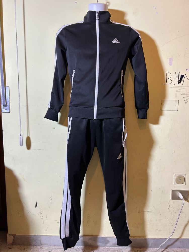 Adidas Black Tracksuit Jacket And Pants
