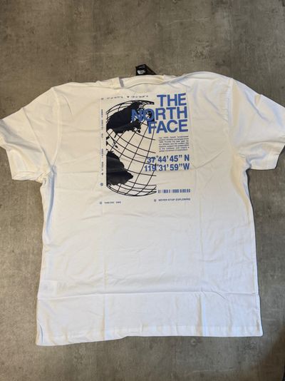 The North Face White Graphic T-Shirt the globe white