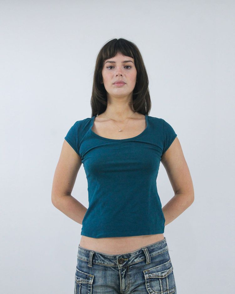 gilmore girls | medium teal old label H&M cap sleeve top