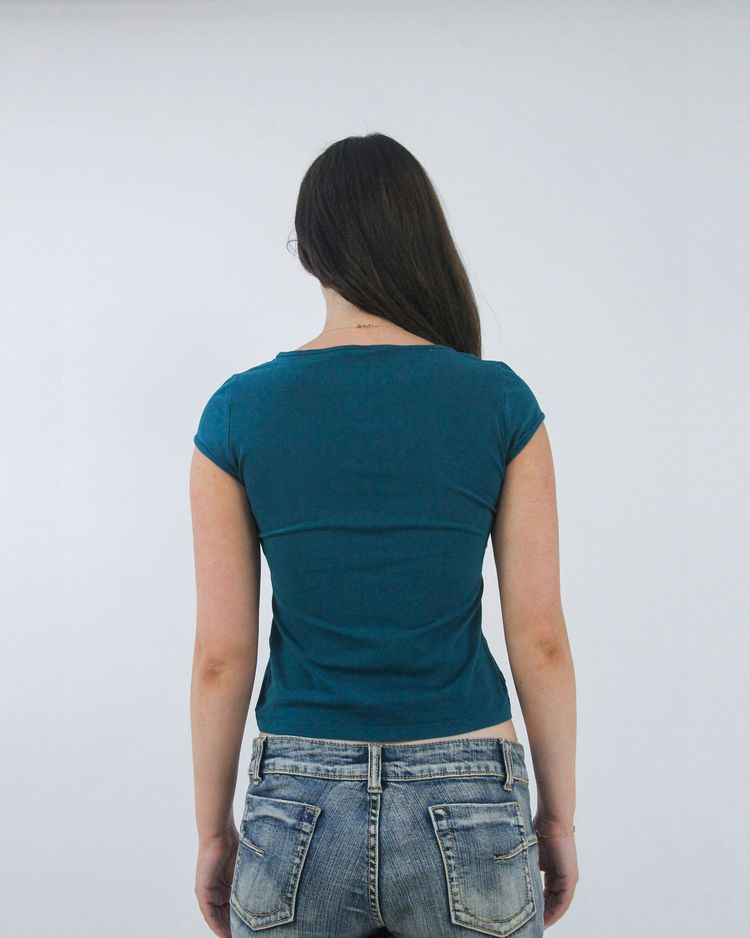 gilmore girls | medium teal old label H&M cap sleeve top 6