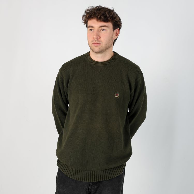 Dark Green y2ks Tommy Hilfiger Knit Sweatshirt (L) image 1