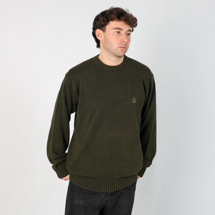 Dark Green y2ks Tommy Hilfiger Knit Sweatshirt (L) image 4