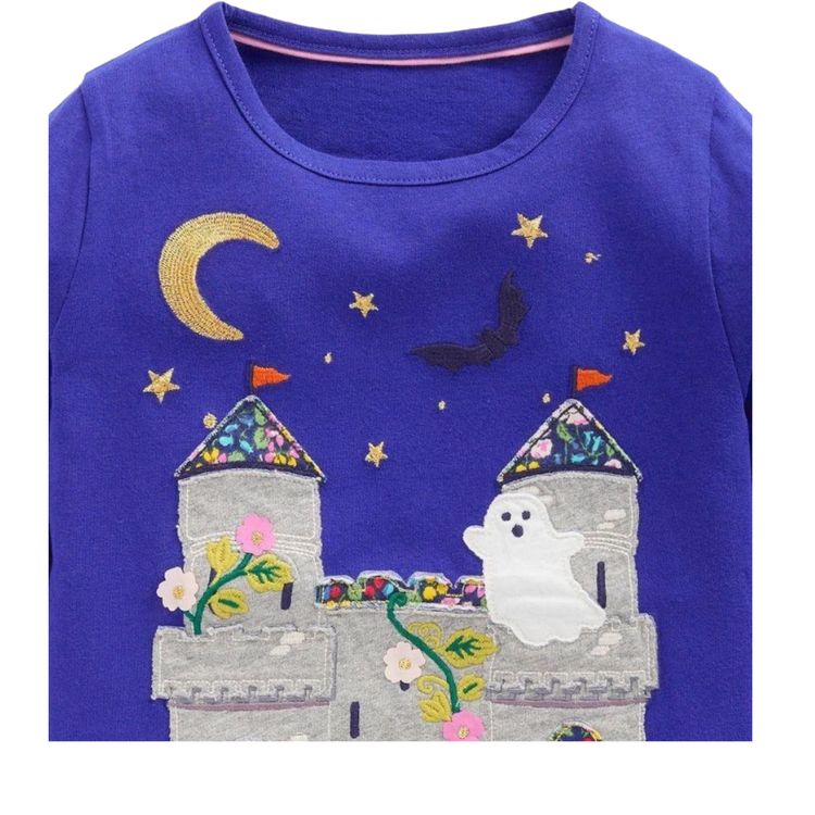 Immagine di Girls Mini Boden Long Sleeve Halloween Print In Navy 2