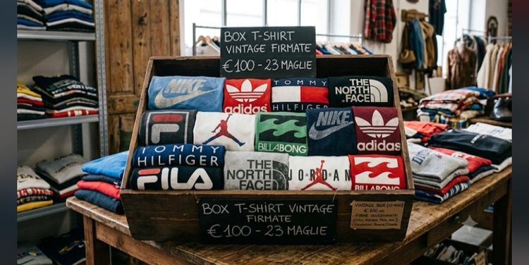 25 item Vintage Box Of Assorted Branded T-Shirts