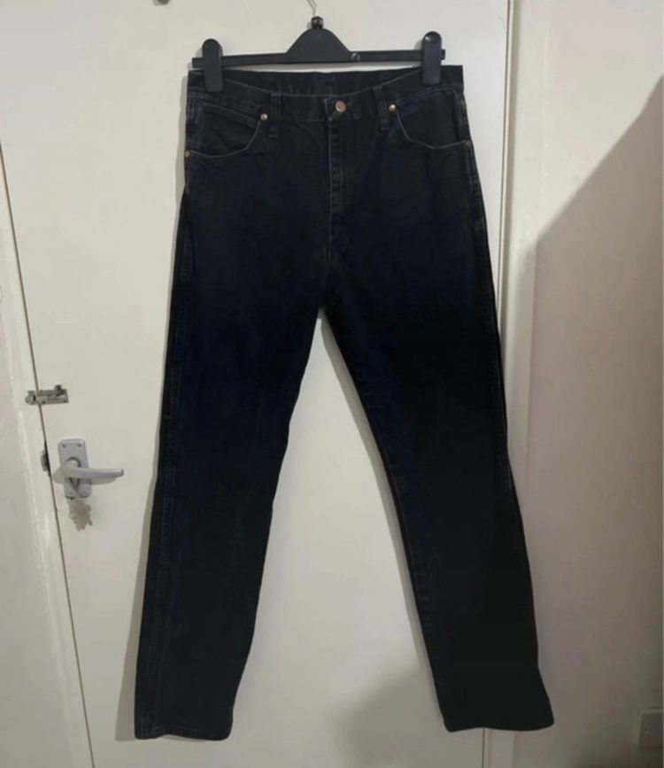 Wrangler A203 Black Jeans - 32×36- 100% Cotton - Straight Fit