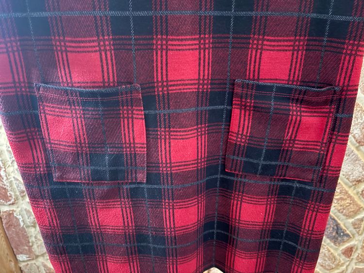 Primark Size 10 Red Black Tartan Check Shift Mini Dress Pockets 3/4 Sleeve grunge Xmas rock chic imagen 3