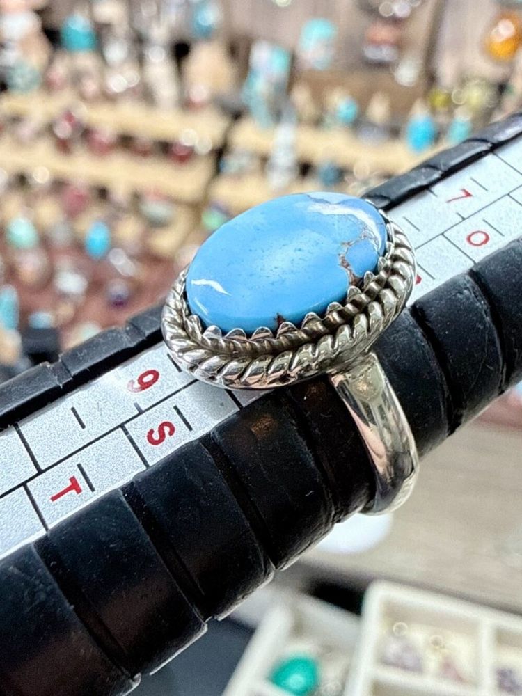 Silver Ring With Blue Stone imagen 1