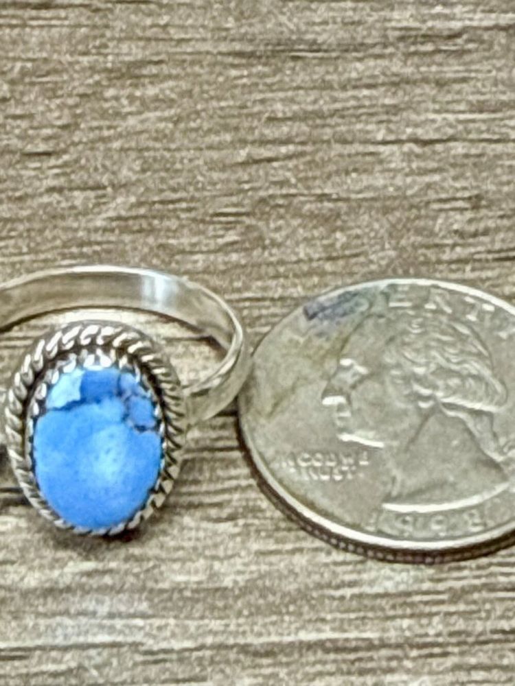 Silver Ring With Blue Stone imagen 4