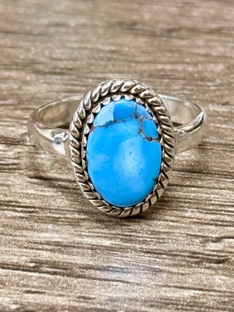 Silver Ring With Blue Stone imagen 2