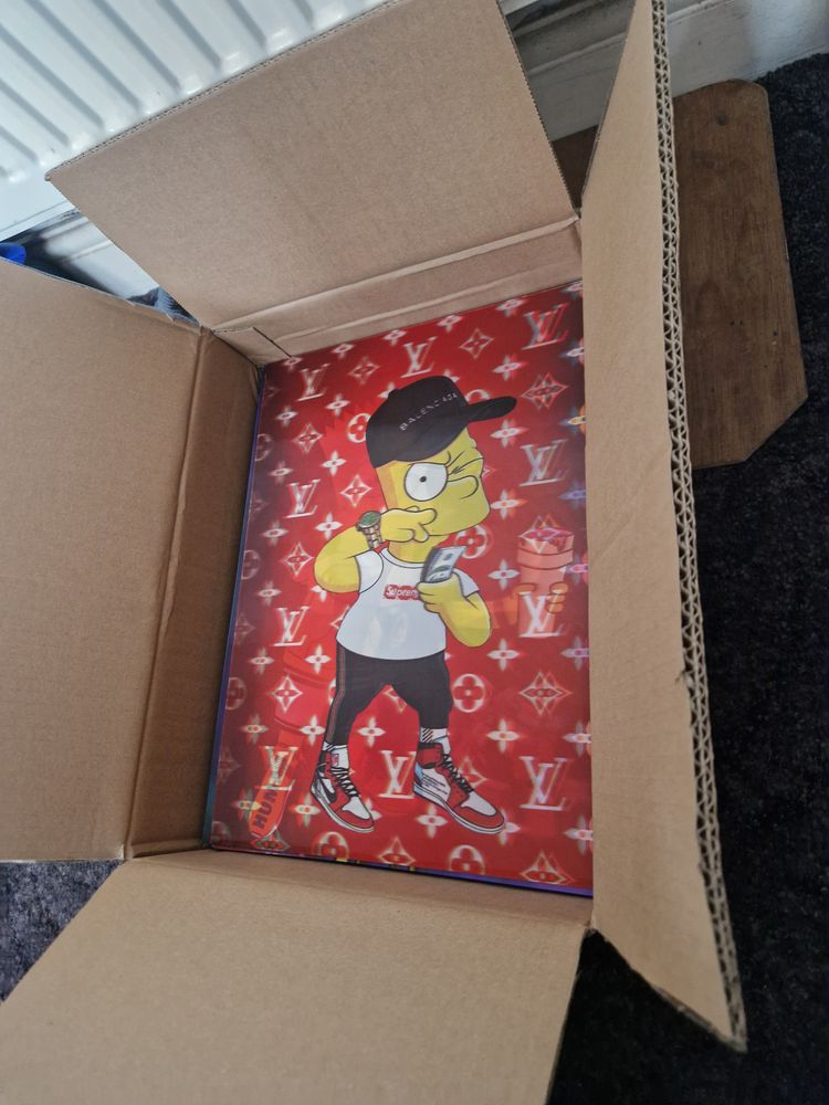 Immagine di Supreme Louis Vuitton ft Bart Simpson 3 in 1 lenticular 3D poster 2