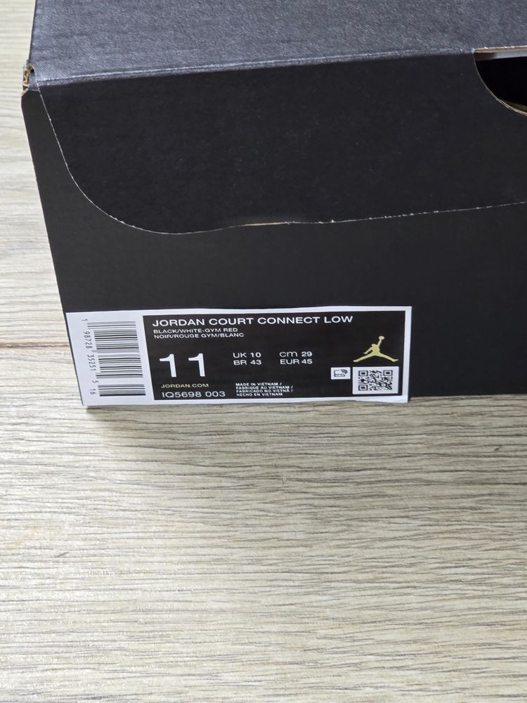 Jordan Court Connect Low Sneakers Jordan Court Connect Low black/red Lace-Up Low Top Men's UK 10, 11 Box IQ5698-003🔥 image 7
