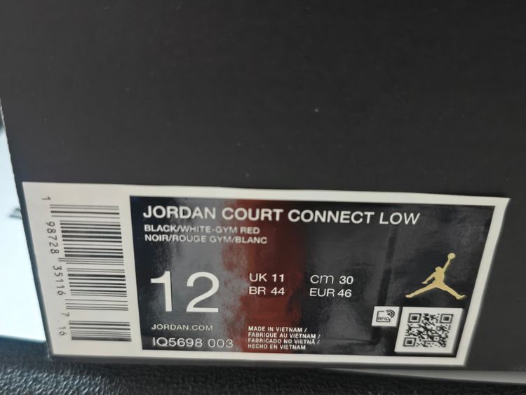 Jordan Court Connect Low Sneakers Jordan Court Connect Low black/red Lace-Up Low Top Men's UK 10, 11 Box IQ5698-003🔥 image 8