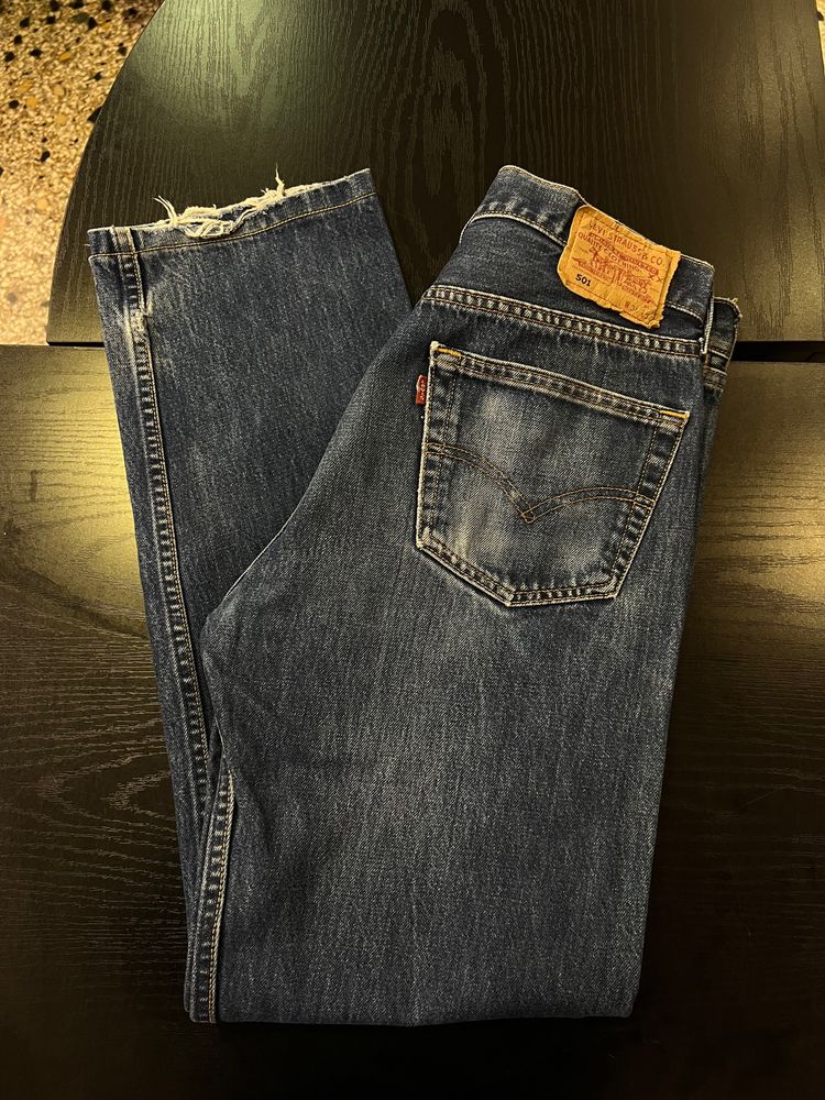Levi'S 501 Blue Denim Jeans anni 90 obraz 1