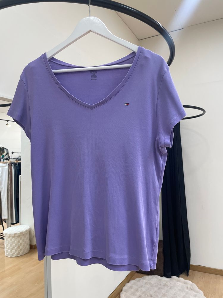 Tommy Hilfiger Purple V-Neck T-Shirt