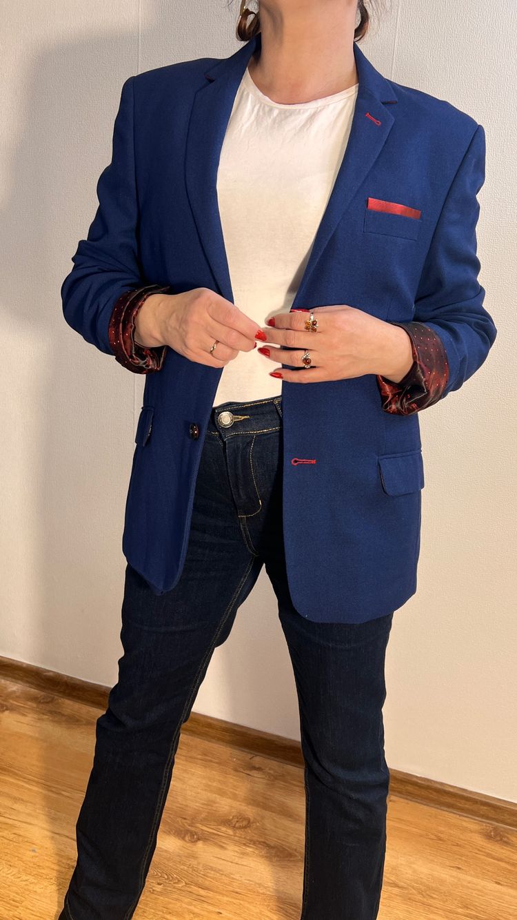 Blue Blazer Jacket   Victorio marynarka niebieska r.38/40 smart casual blazer imagen 4