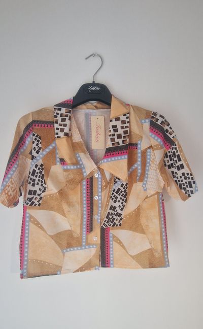 Geometric Patterned Button-Up Shirt