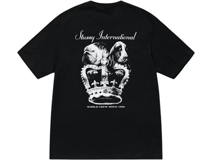 Stussy Dog Crown Tee Black
