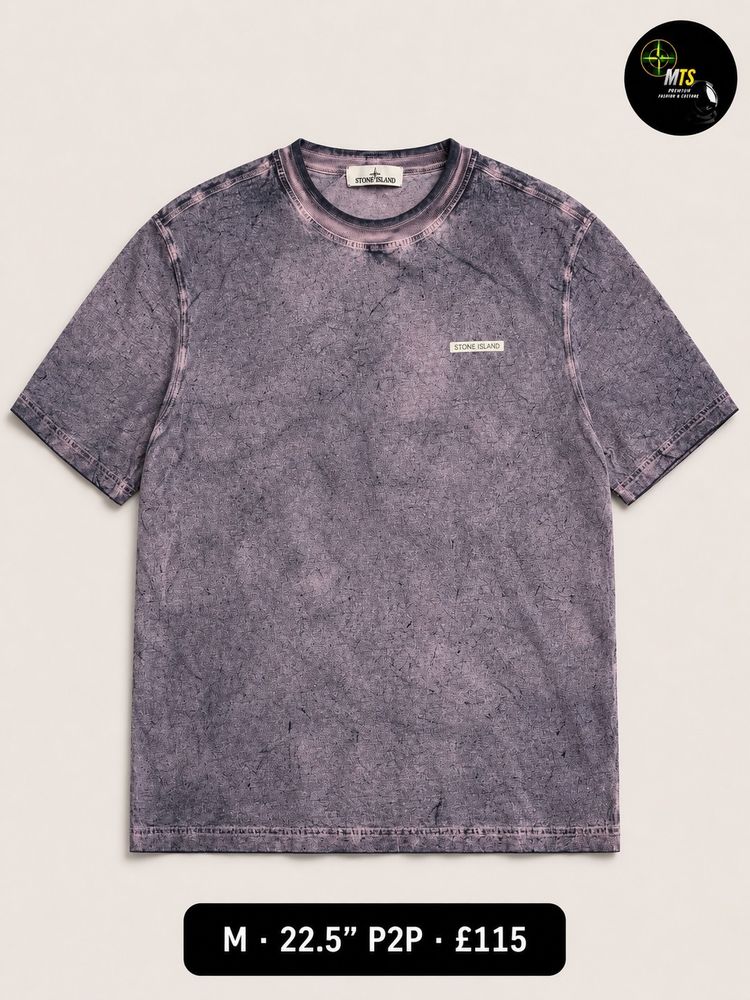 2279 Stone Island Purple Acid Wash T-Shirt 22.5” p2p