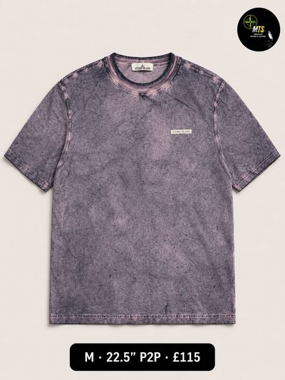 2279 Stone Island Purple Acid Wash T-Shirt 22.5” p2p