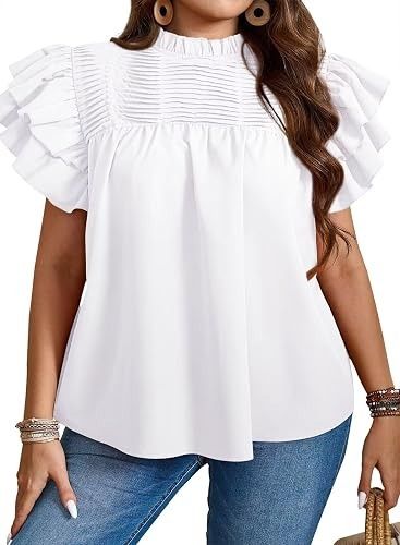 White Ruffle Sleeve Blouse image 2