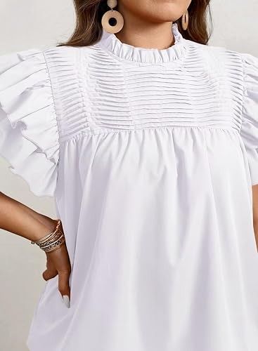 White Ruffle Sleeve Blouse